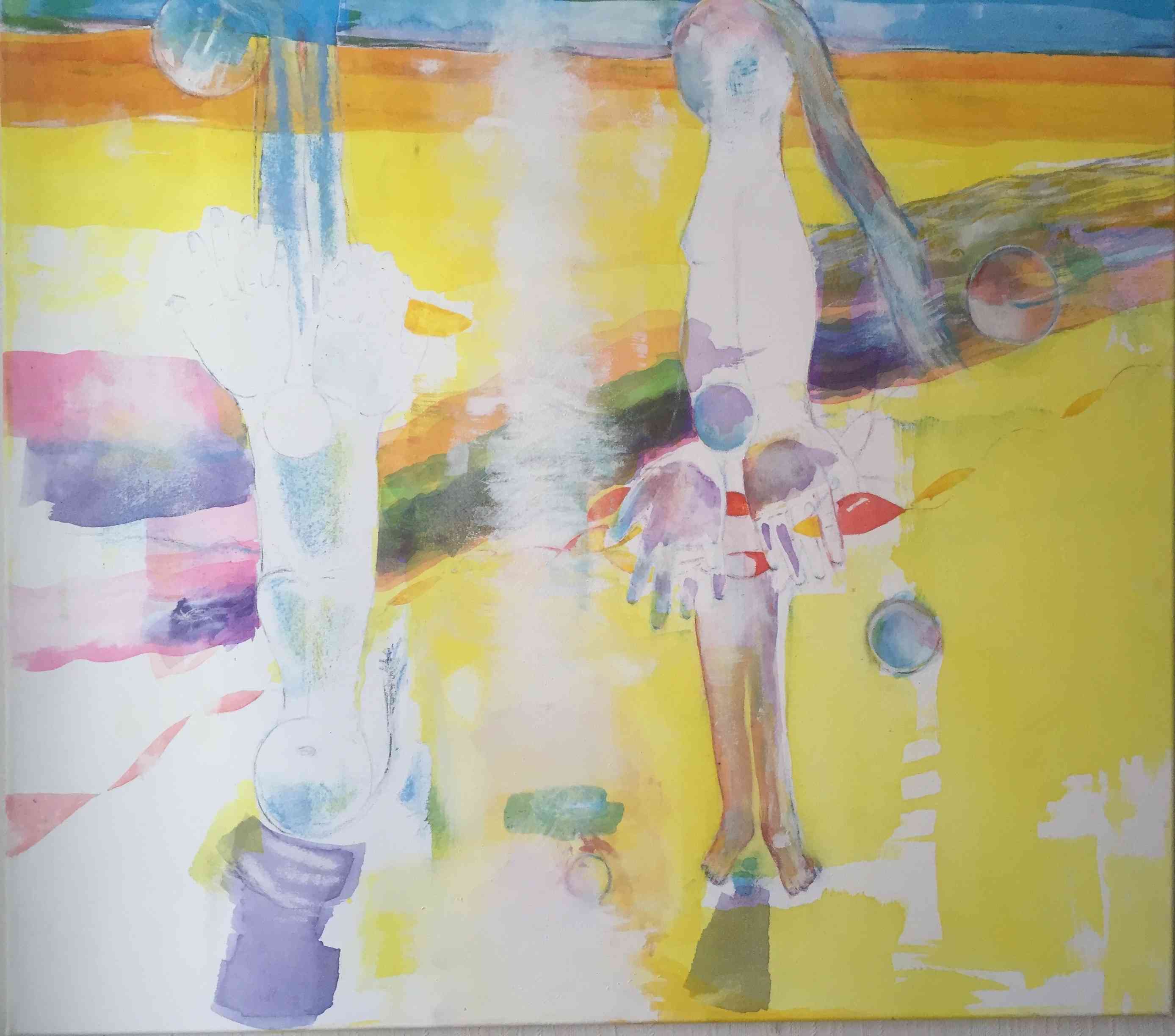 zwei, 100x100cm divers mat. 2004 